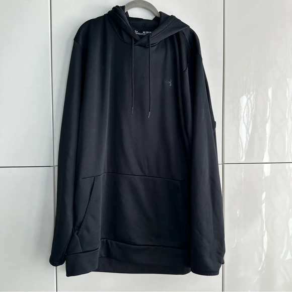 Mens Under Armour Black Sweatshirt Hoodie Black Symbol On Chest 3XL - Picture 1 of 9